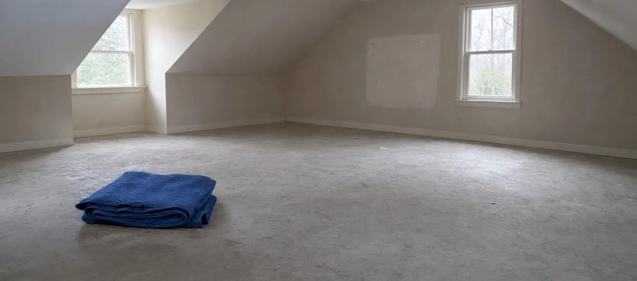 Geräumtes Wohnzimmer, besenrein zur Übergabe