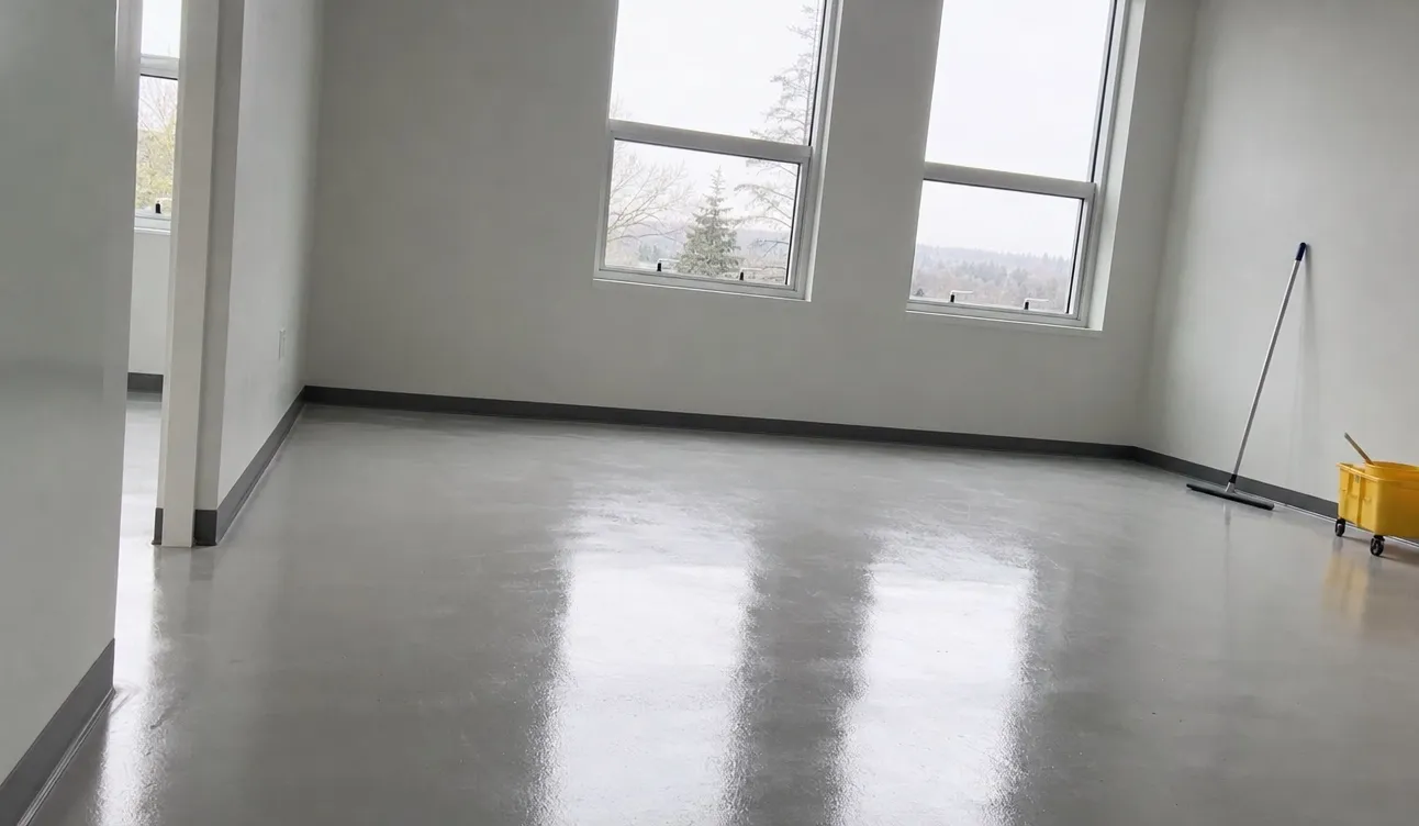 Geräumter Raum nach der Grundreinigung, übergabefertig